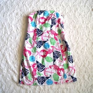 Lilly Pulitzer "Shell Yeah" Strapless Shift Dress